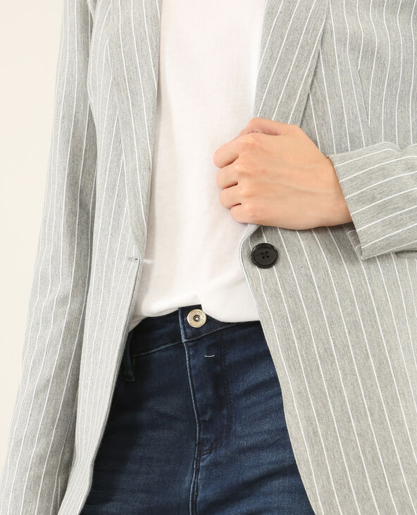 Blazer à rayures gris foncé - Pimkie