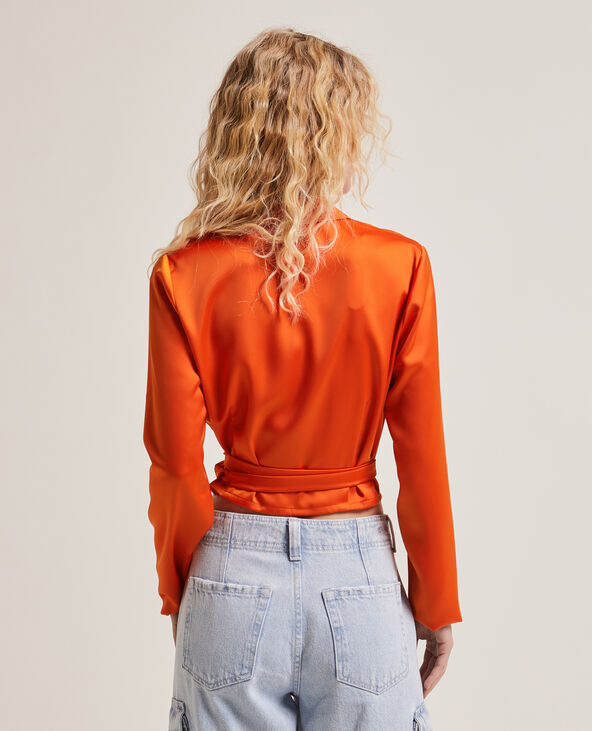 Chemise cache-coeur orange - Pimkie