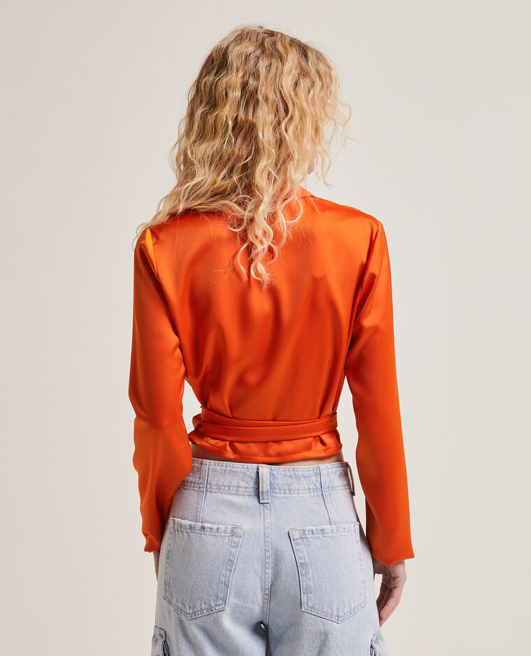 Chemise cache-coeur orange - Pimkie