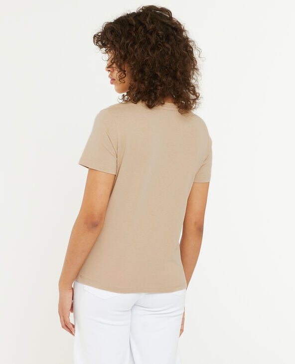 T-shirt basique col rond beige - Pimkie