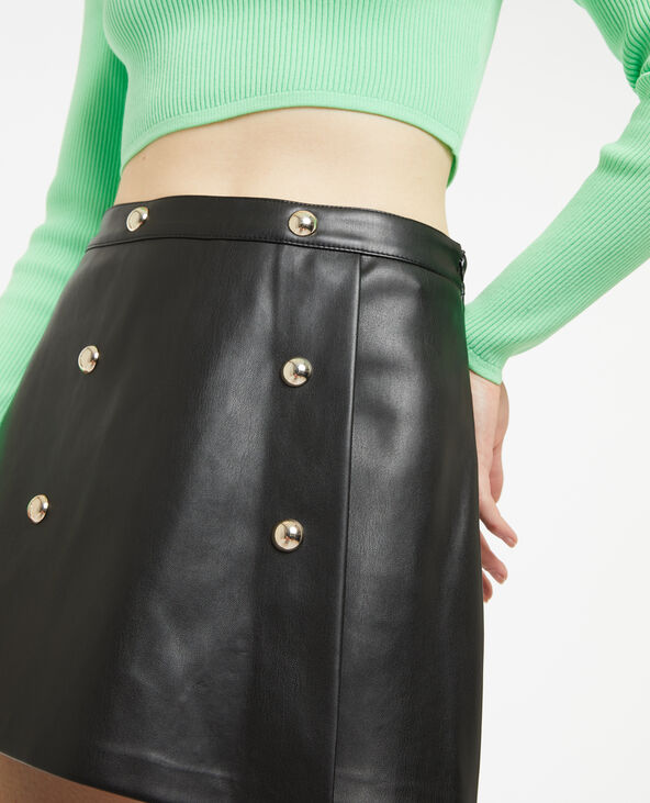 Jupe short en simili cuir avec clous