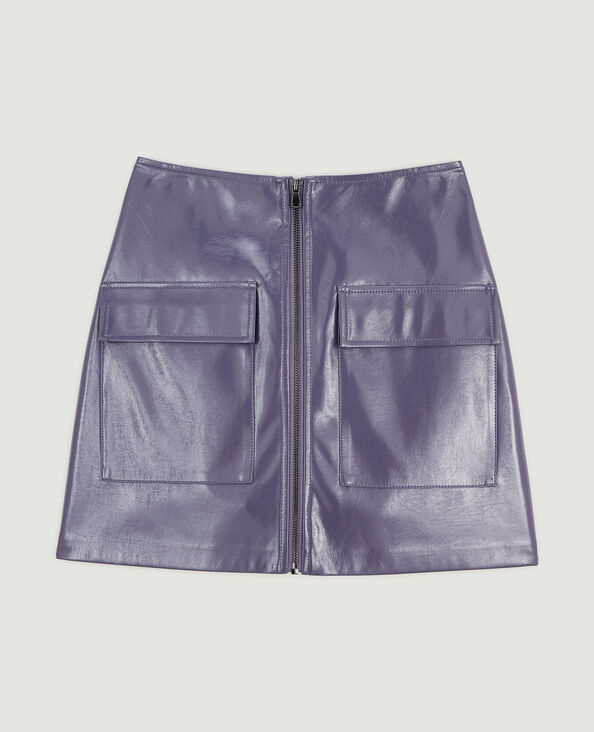 Jupe courte zippée en vinyle lilas - Pimkie