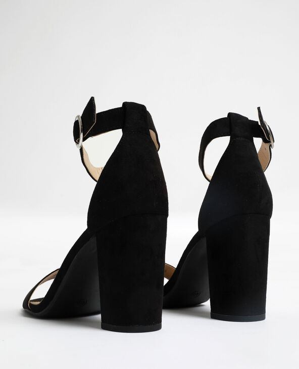 Sandales à talons microfibre noir - Pimkie