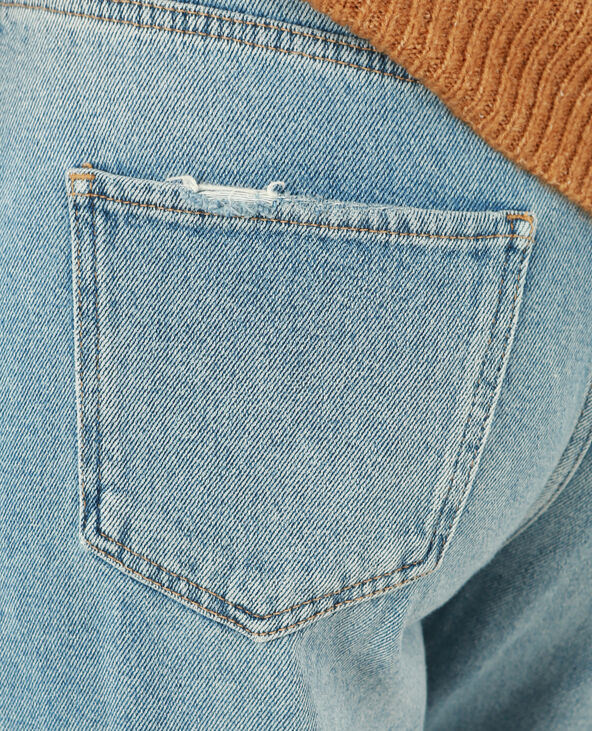 Jean mum détail perles bleu foncé - Pimkie