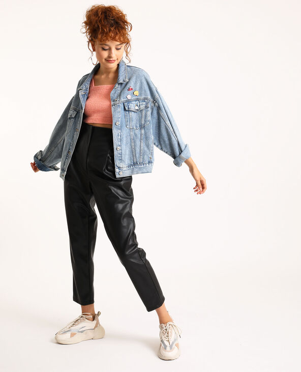 Pantalon simili cuir noir - Pimkie