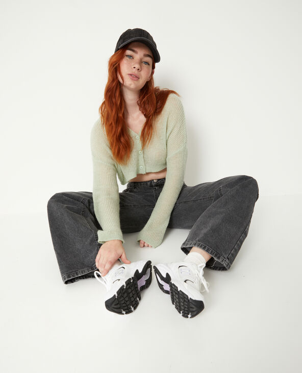 Jean wide taille basse effet délavé gris foncé - Pimkie