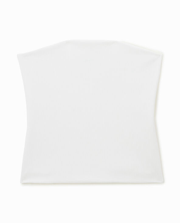 Top bustier en maille côtelée blanc - Pimkie