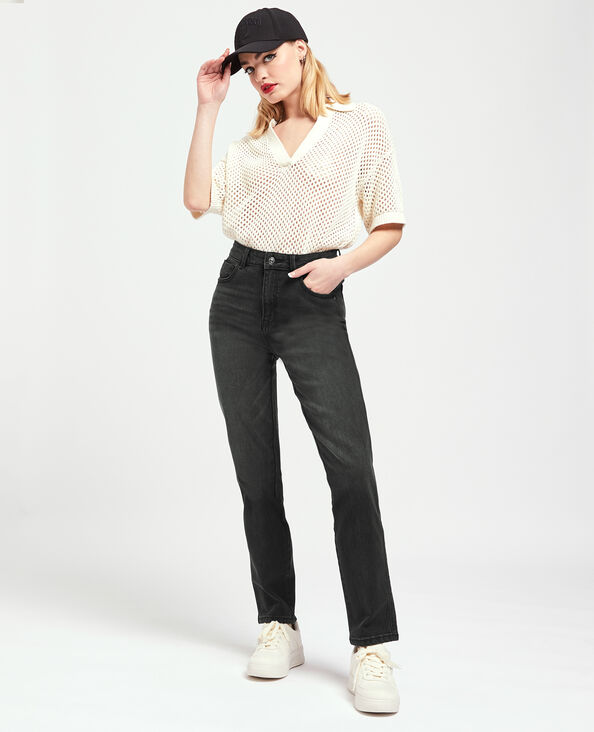 Jean droit stretch noir - Pimkie