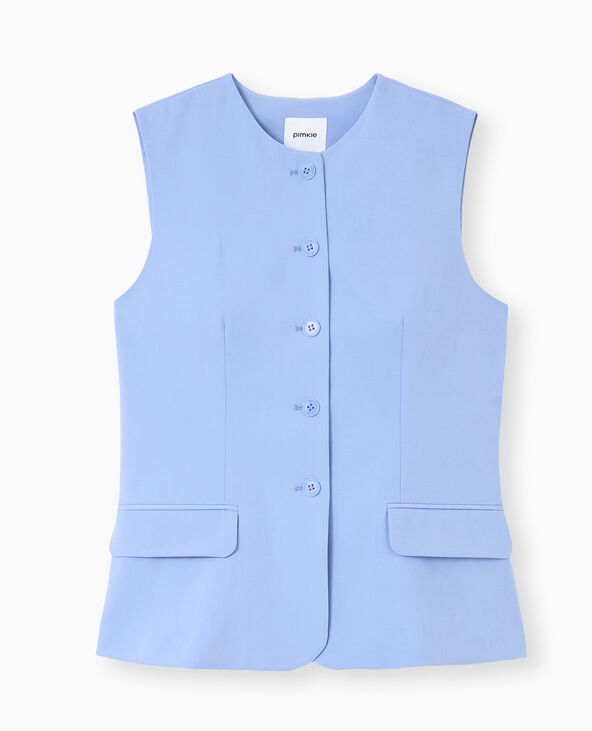 Veste blazer sans manches esprit gilet de barman bleu - Pimkie