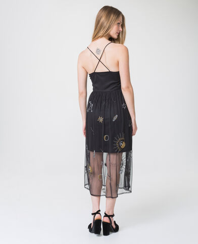 Robe imprimée en tulle noir - Pimkie