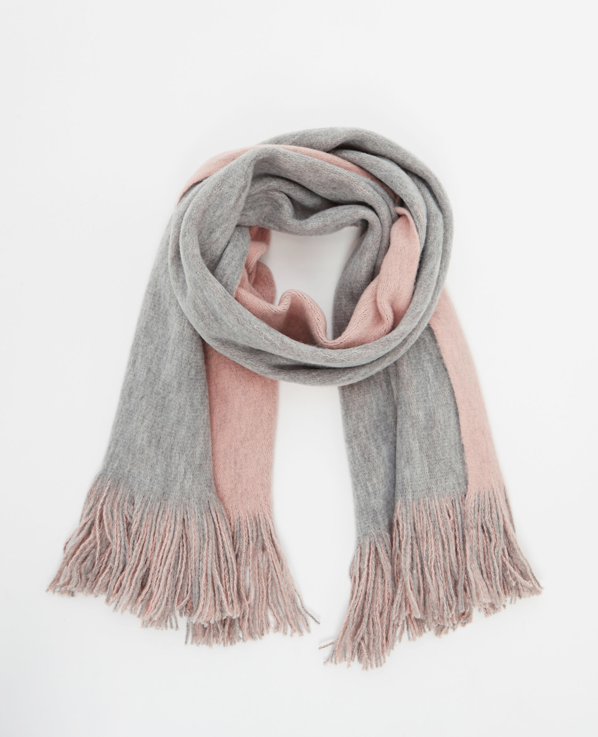 Echarpe double face gris - 907283832C68 | Pimkie