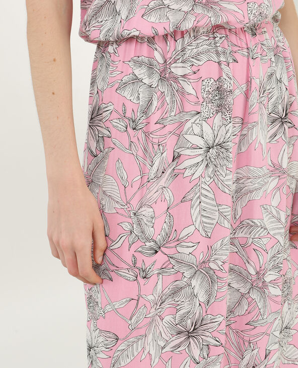 Robe longue à col bardot rose - Pimkie
