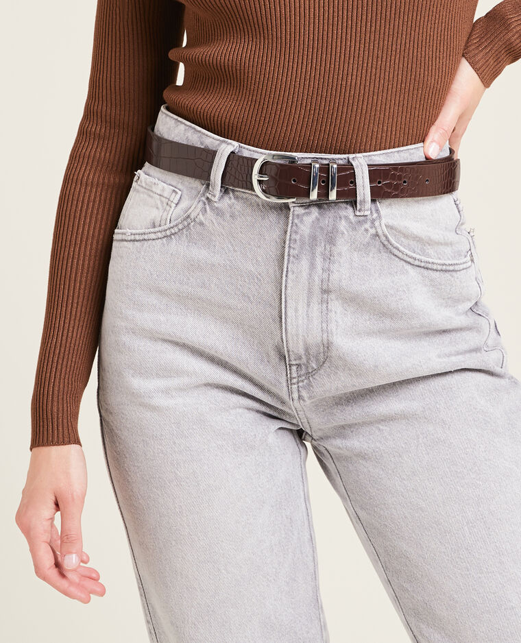 Ceinture effet croco marron - Pimkie