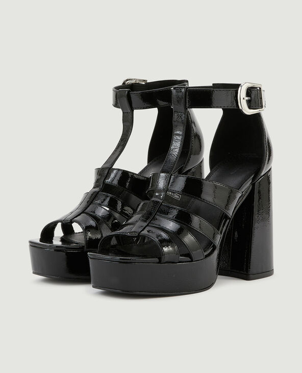 Talons brillants à plateforme noir - Pimkie