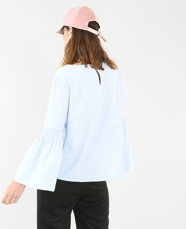 Blouse fines rayures Jean bleached - Pimkie