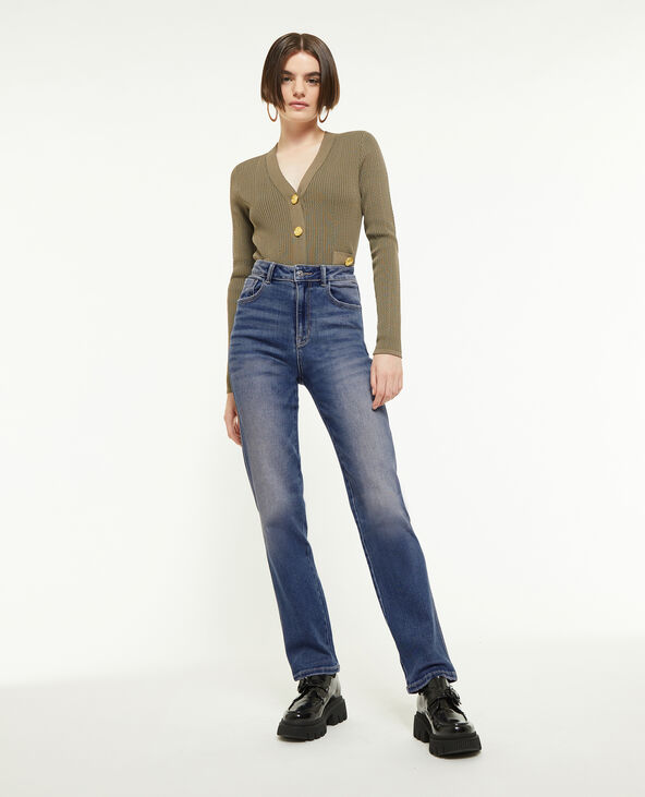 Jean droit stretch bleu foncé - Pimkie