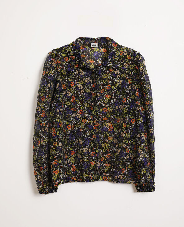 Chemise à fleurs noir - Pimkie