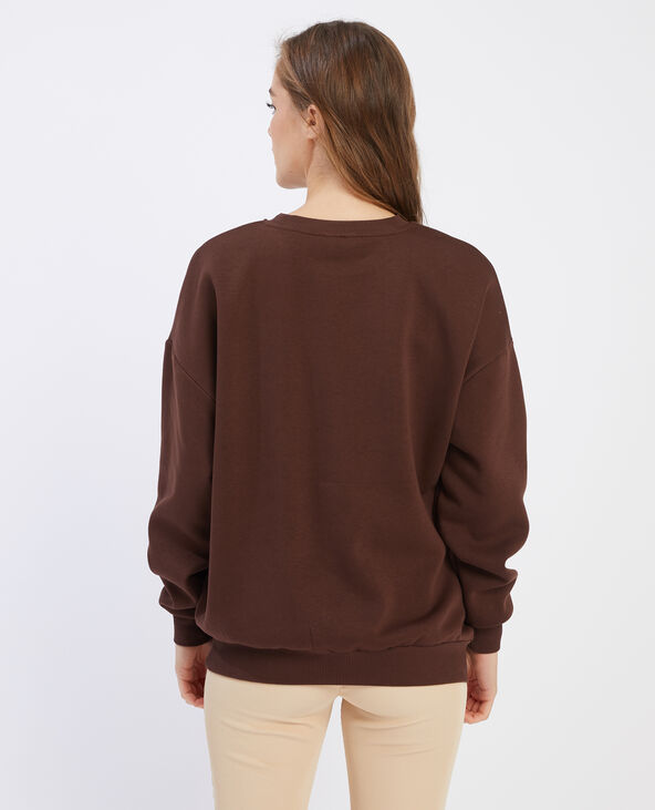 Sweat col rond marron - Pimkie