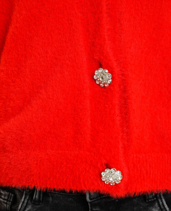 Gilet à boutons brillants rouge - Pimkie