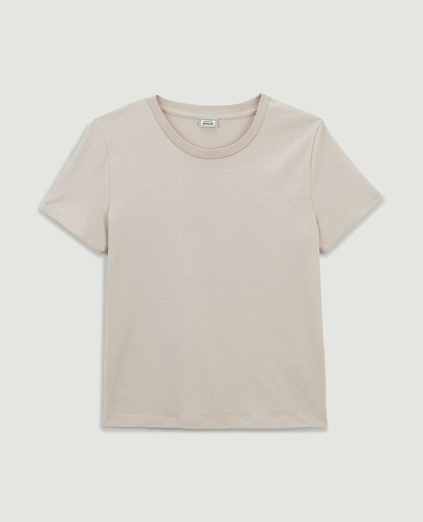 T-shirt basique col rond sable - Pimkie