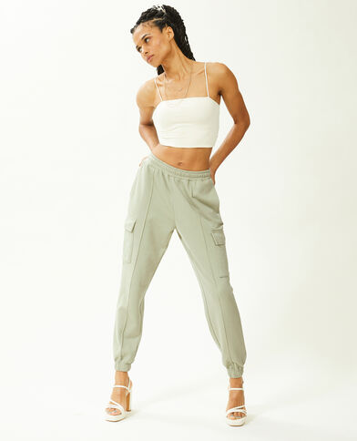 Pantalon de jogging cargo vert de gris - Pimkie