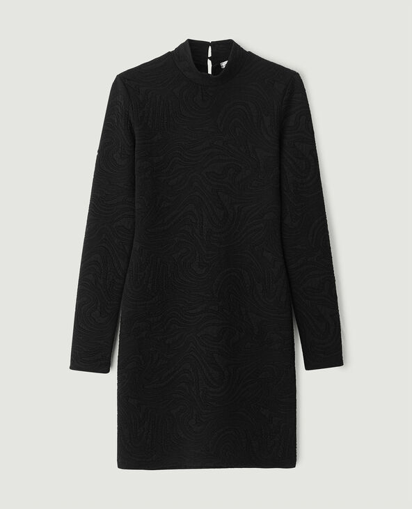 Robe courte matière jacquard noir - Pimkie