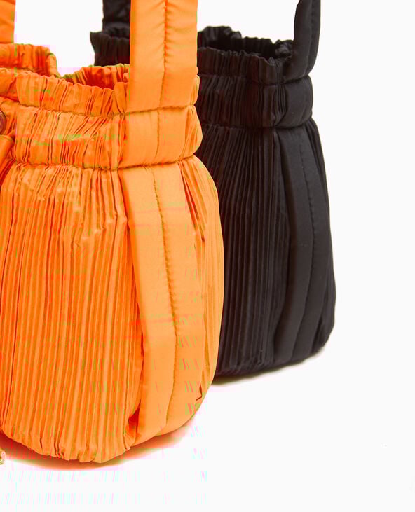 Mini sac seau en tissu plissé noir - Pimkie