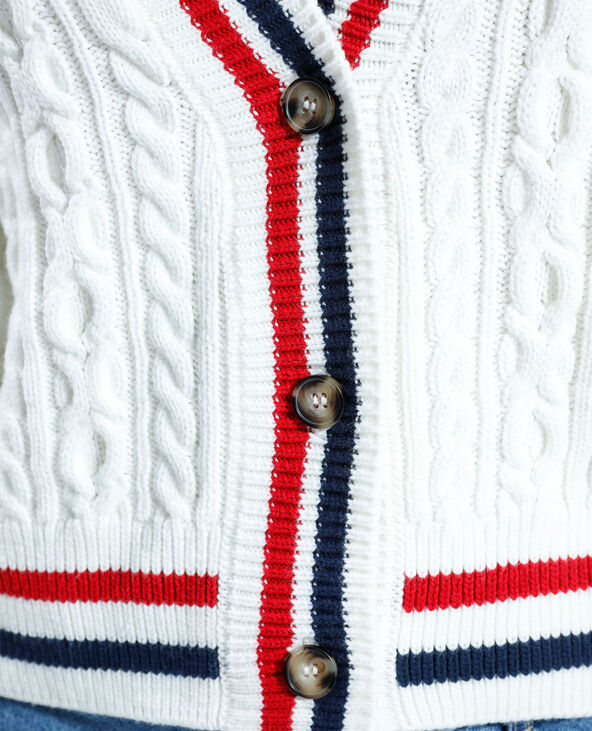 Gilet torsadé rayé blanc - Pimkie