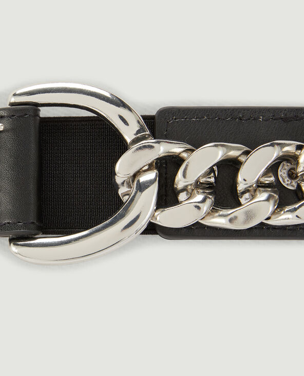Ceinture élastique à grosse chaîne noir - Pimkie