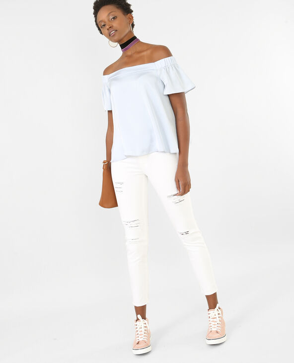 Blouse satinée bleu - Pimkie