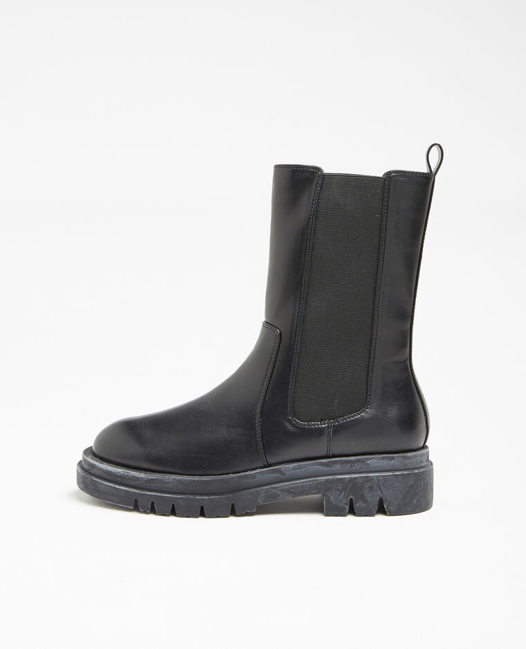 pimkie faux leather heeled boots in black