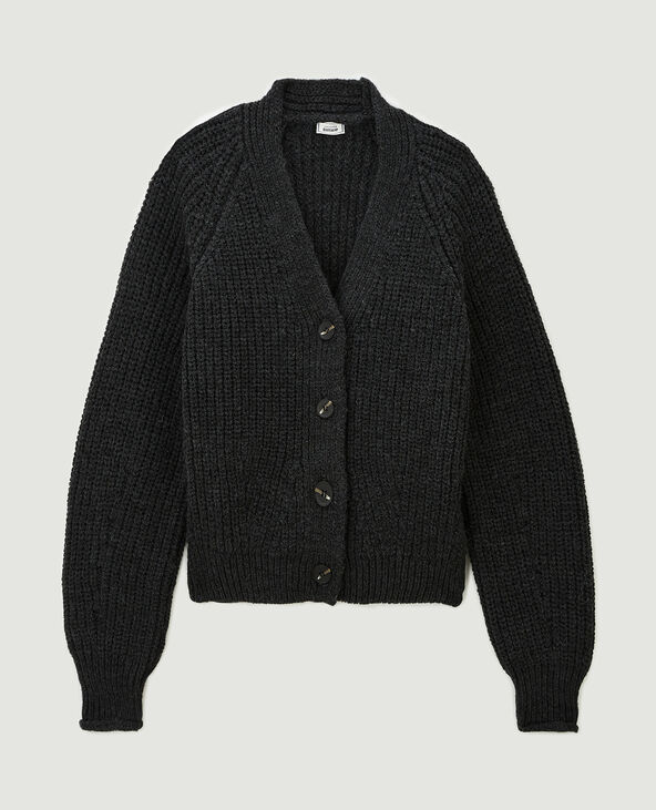 Gilet en grosse maille gris foncé - Pimkie