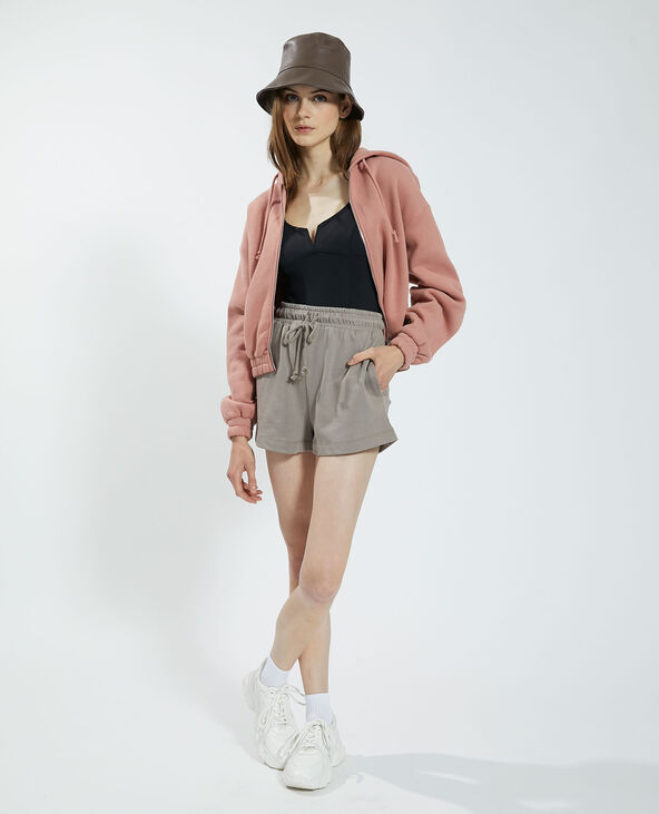 Sweat à capuche zippé molleton rose - Pimkie