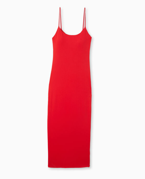 Robe longue avec fines bretelles rouge - Pimkie