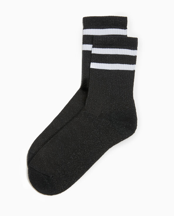 Chaussettes sport avec lurex noir - Pimkie
