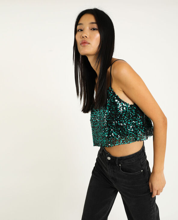 Bralette à sequins bleu turquoise - Pimkie