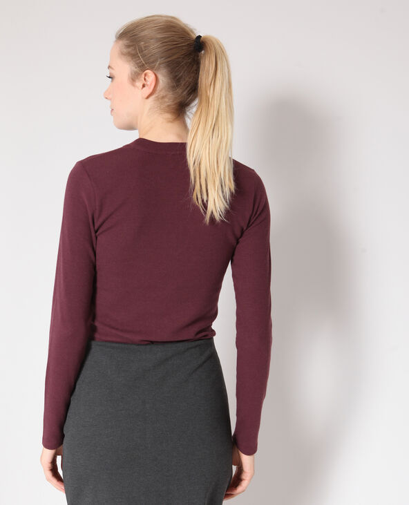 T-shirt ouvert bordeaux - Pimkie