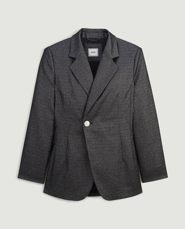 Veste blazer avec fils lurex noir - Pimkie