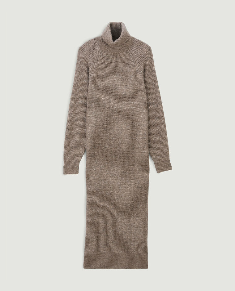 Robe pull longue col roulé beige - Pimkie