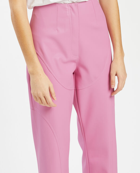 Pantalon simili cuir rose outlet