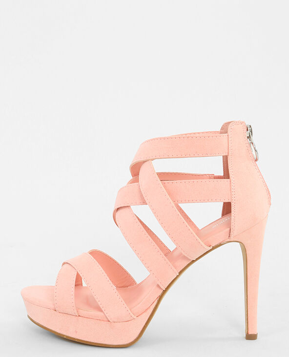 Sandales a talons hauts roses Pimkie