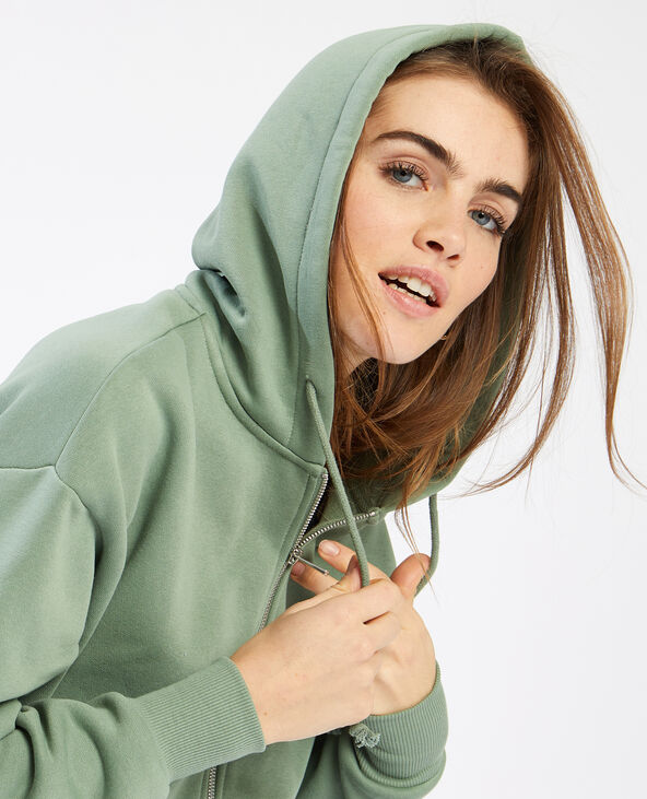 Gilet zippé vert de gris - Pimkie
