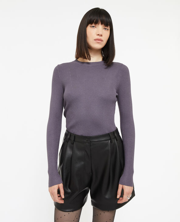 Pull en maille col rond lilas - Pimkie