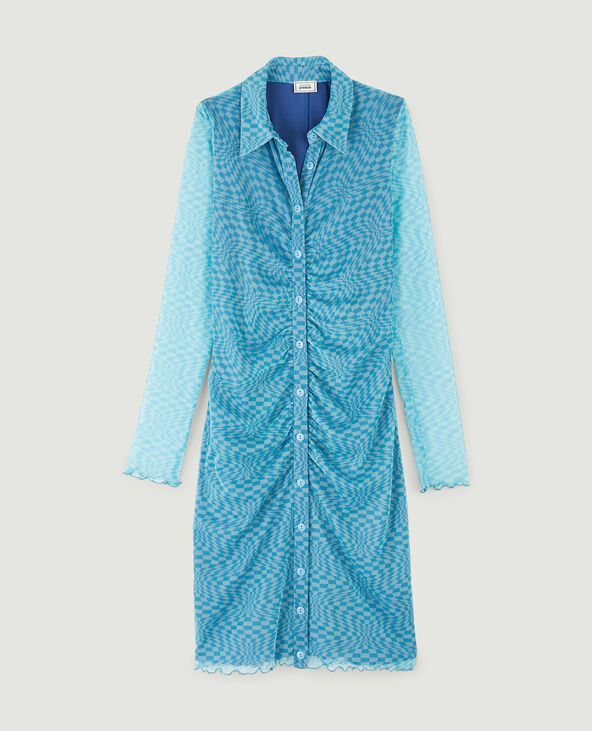 Robe chemise maille transparente vert - Pimkie