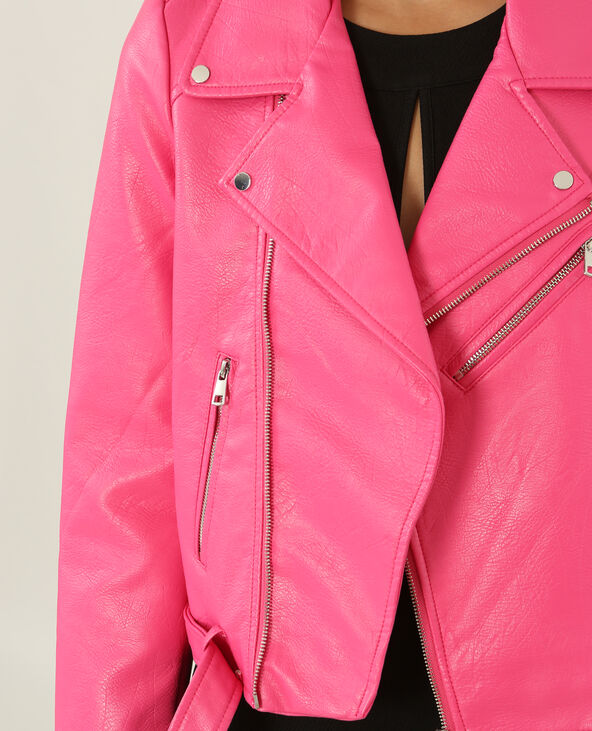 Veste biker en simili cuir