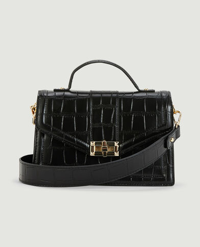 Sac boxy effet croco noir - Pimkie