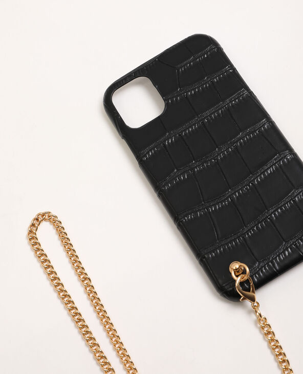 Coque compatible iPhone avec bandoulière noir - Pimkie