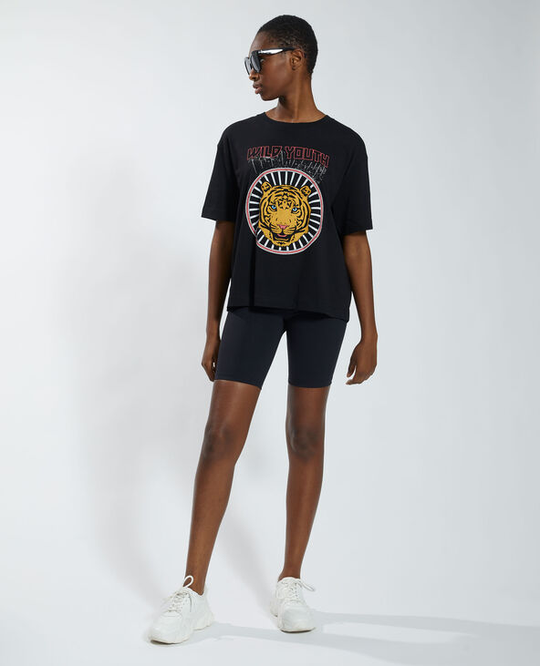 T-shirt oversize tigre noir - Pimkie