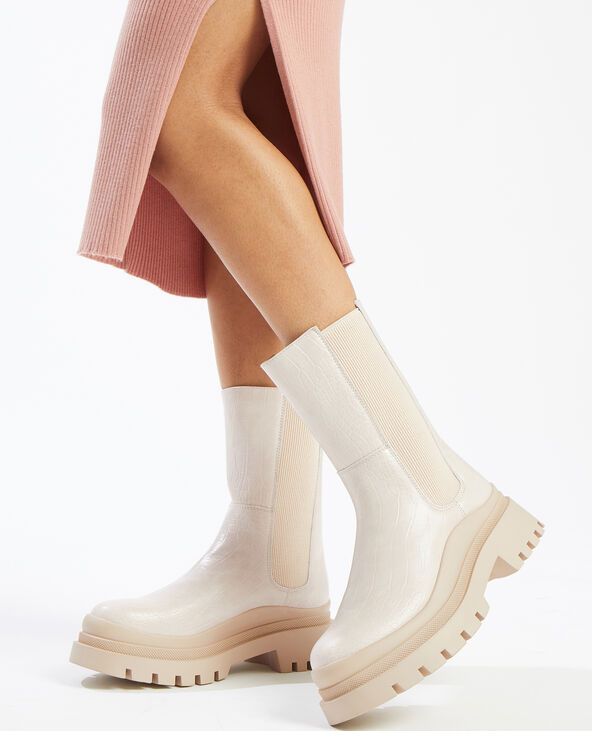 Boots chelsea semelles crantées écru - Pimkie