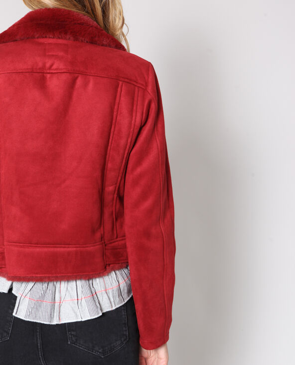 Veste perfecto suédine rouge - Pimkie